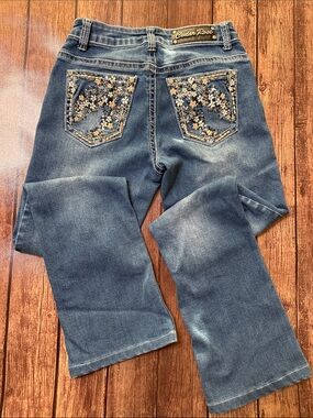 CEDAR ROSE SZ 16 Teens Embroidered Pocket Blue Jeans